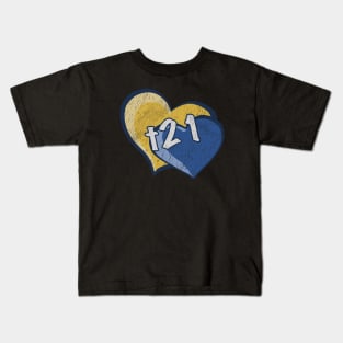 T21 Trisomy 21 Heart Kids T-Shirt